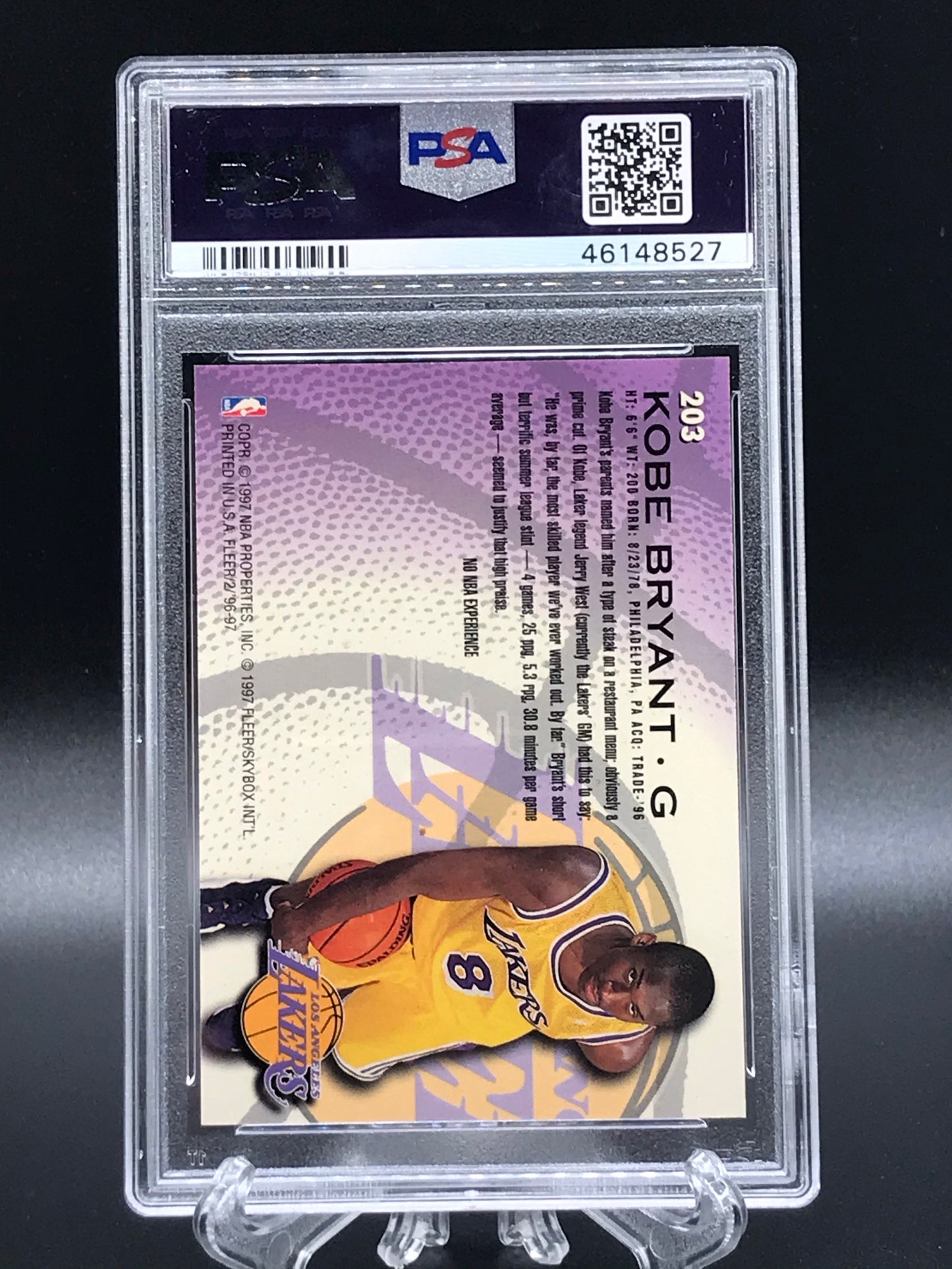 KOBE BRYANT FLEER 1996-1997 #203 RC GRADED